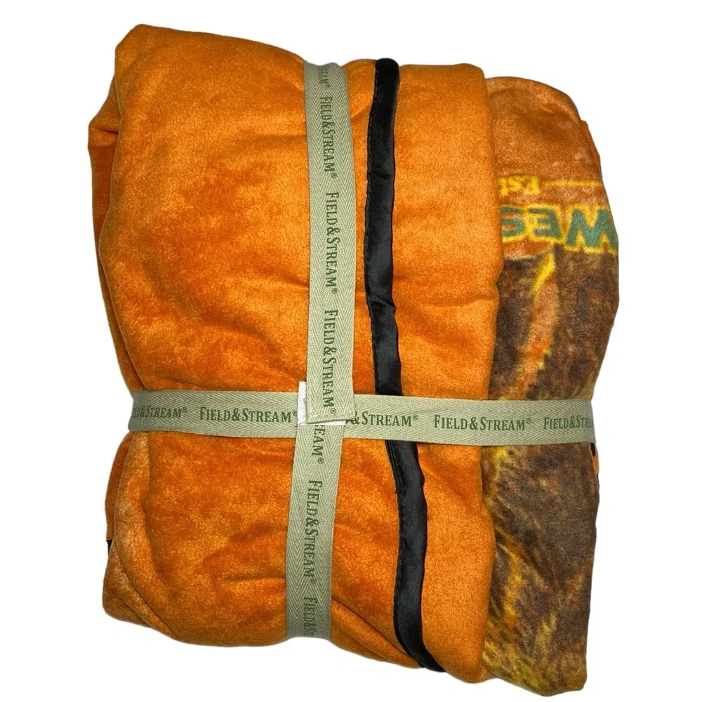 Field &‎ Stream Bear Blanket Microfleece Sherpa Throw Original Outfitters NWT